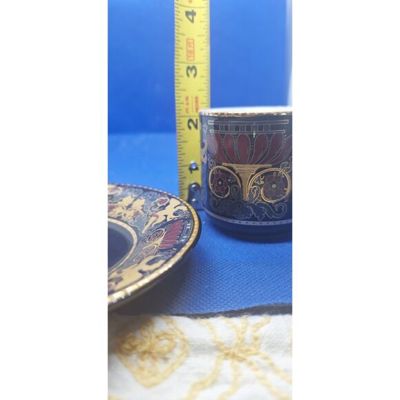 YS Yau Shing fine porcelain painted gold gilt greek tea cups set- 12pc- mint! - Picture 8 of 10